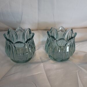 Set Of 2 Tulip Floral Candle Holders